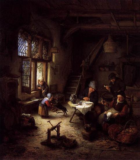 Adriaen van ostade Peasant Family in a Cottage Interior oil painting picture